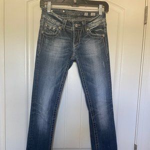 Women's MISS ME JE5388TR Straight Leg Distressed Wing Embellished Jeans